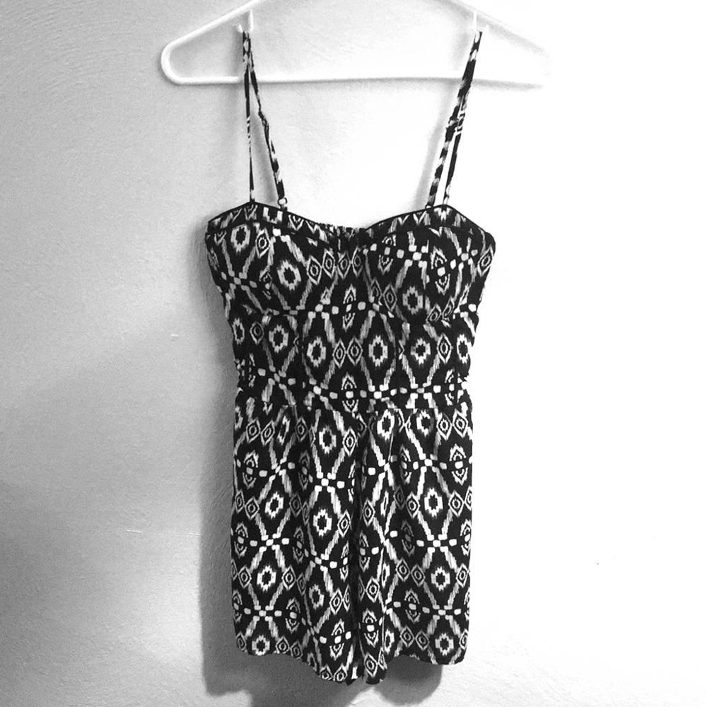 Adorable black and white romper